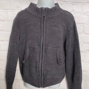 Basic Editions Super Soft Grandpa Zip-Up Knit Sweatshirt